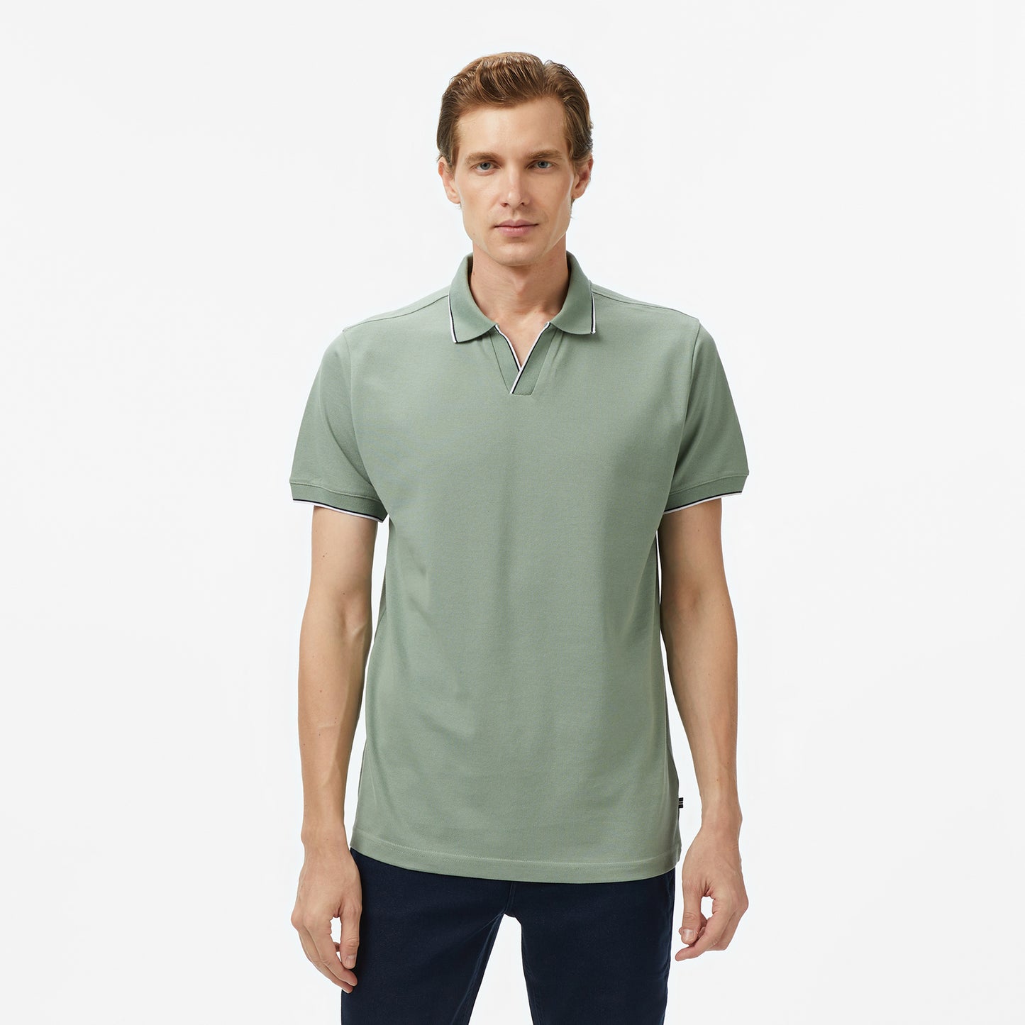 Nautica Erkek Yeşil Classic Fit Polo Yaka T-shirt