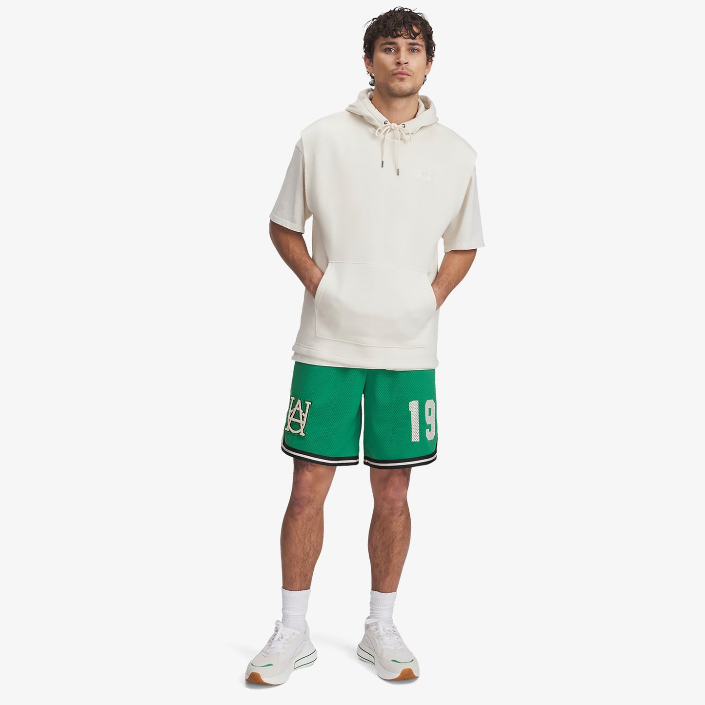 Under Armour Courtside Hoops Erkek Yeşil Basketbol Şortu