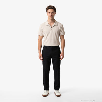 Calvin Klein Easy Micro Waffle Camp Erkek Bej Polo