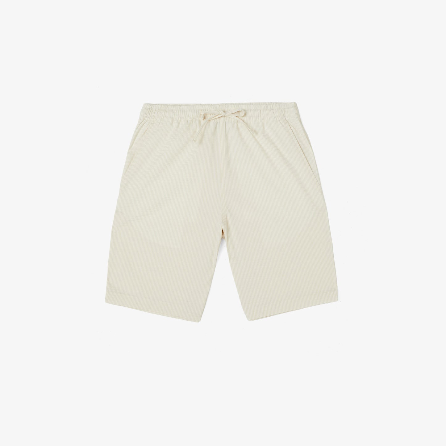 Lacoste Erkek Relaxed Fit Çizgili Beyaz Şort