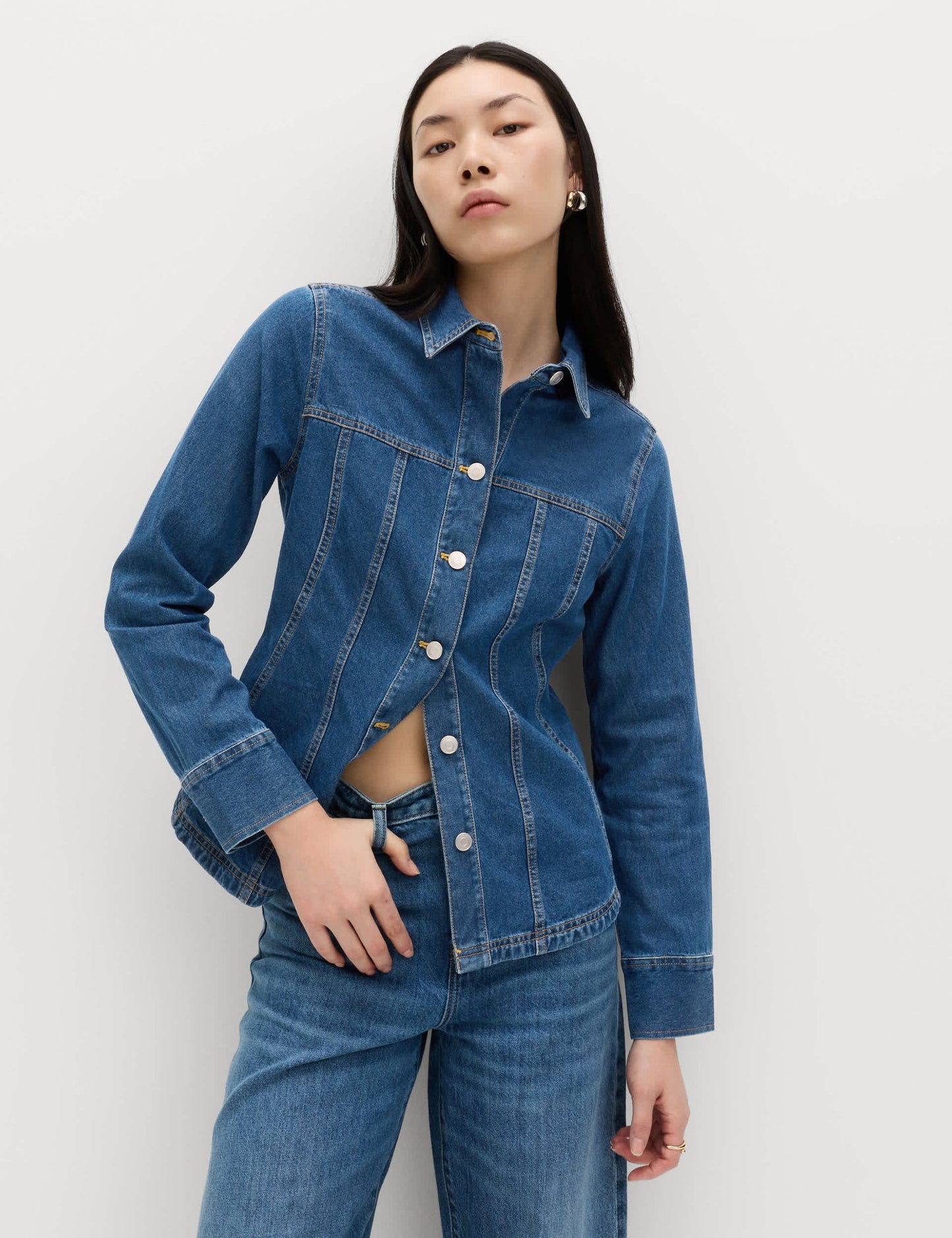 Pamuklu Denim Gömlek