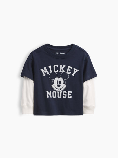 Lacivert Gap × Disney Double-layer T-shirt