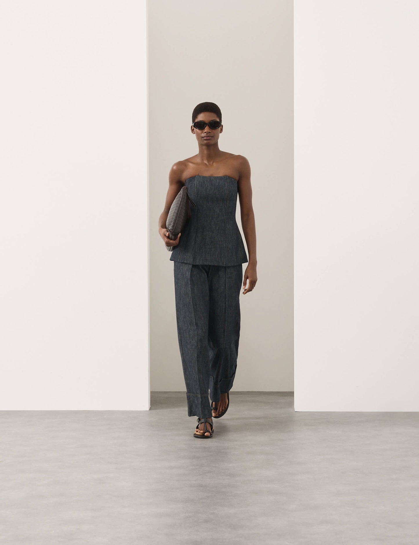 Keten Karışımlı Bandeau Bluz