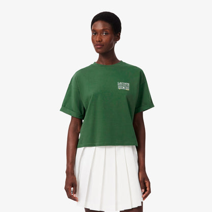 Lacoste Relaxed Fit Kadın Yeşil T-shirt
