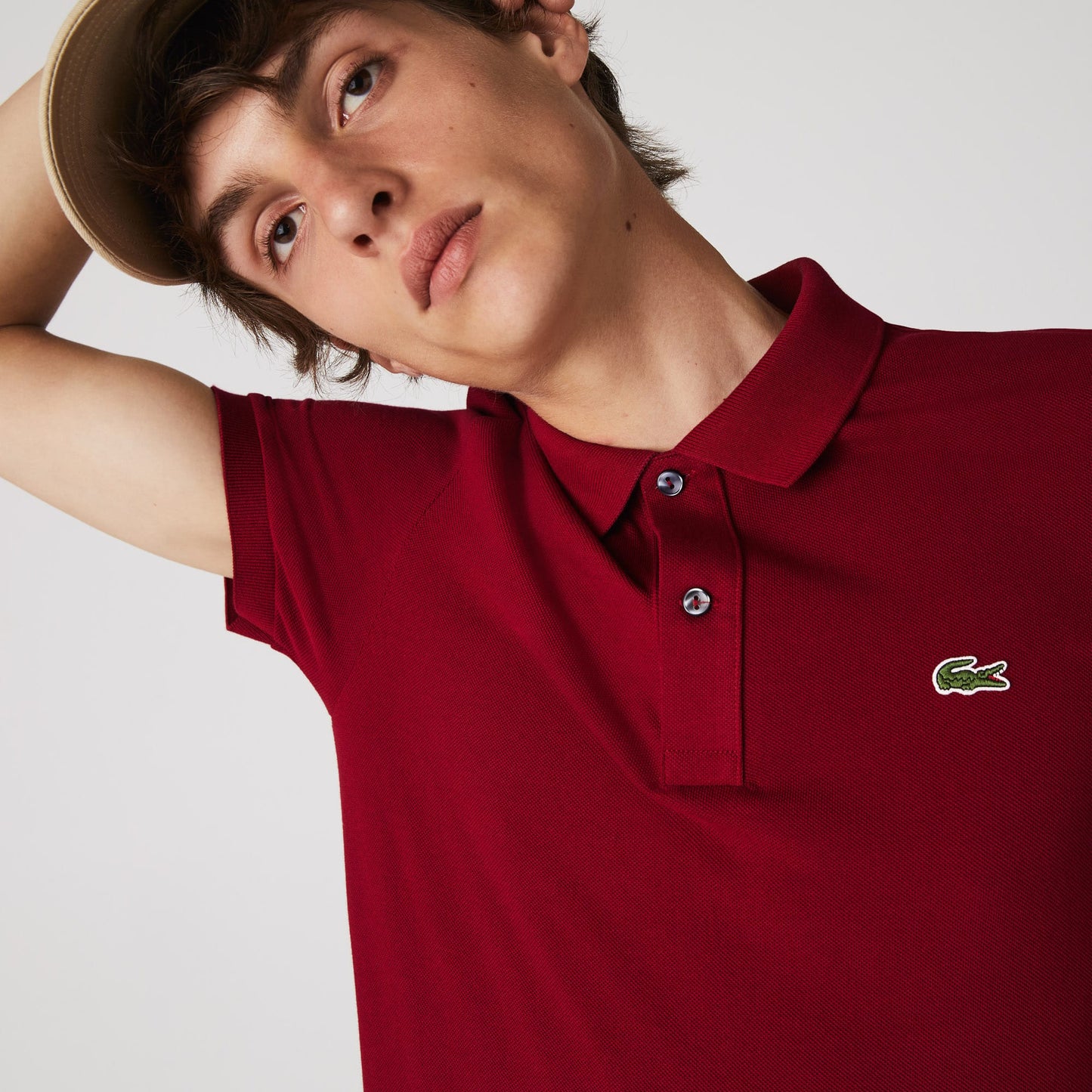 Lacoste L.12.12 Erkek Slim Fit Bordo Polo