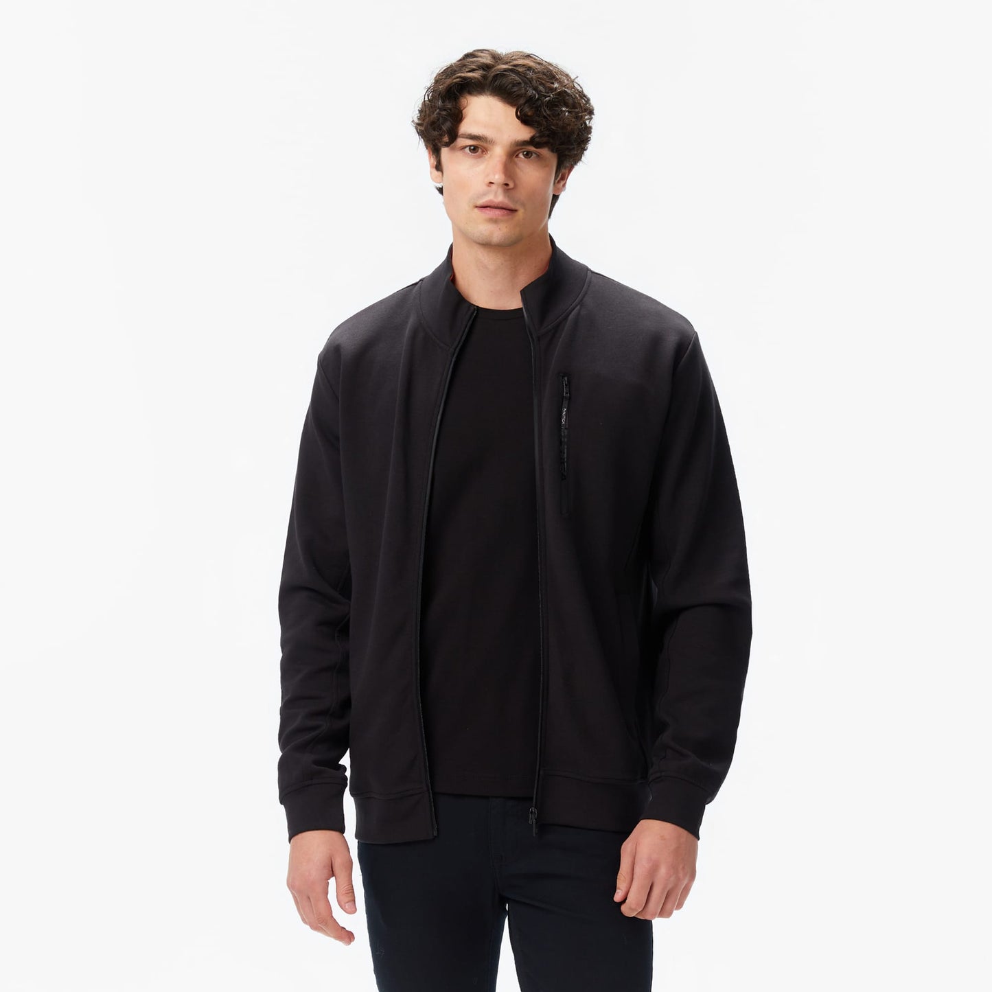 Nautica Erkek Siyah Classic Fit Fermuarlı Sweatshirt