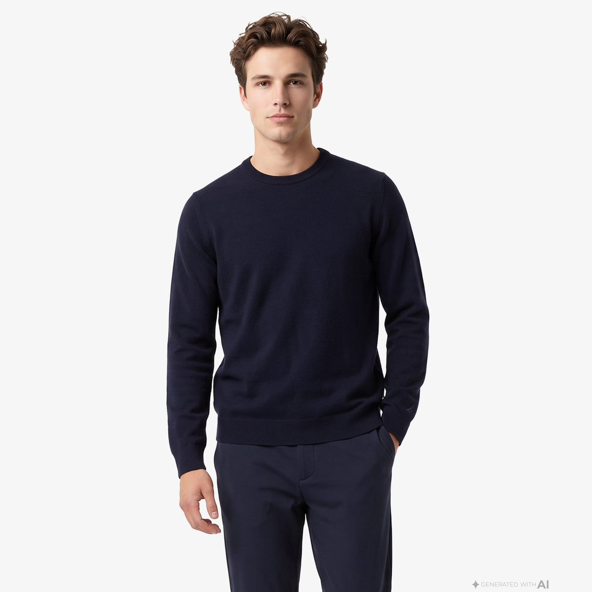Nautica Erkek Lacivert Regular Fit Yün Kazak