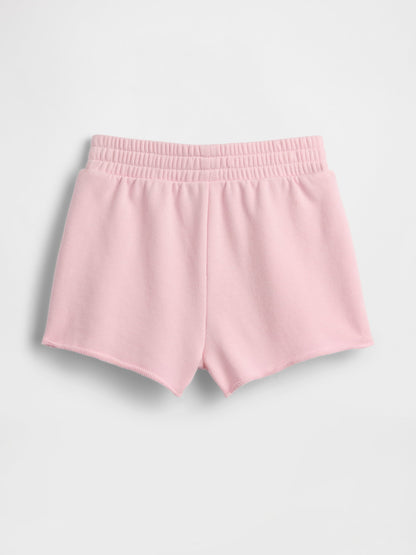 Açık Pembe Pull-on Fransız Havlu Kumaş Şort