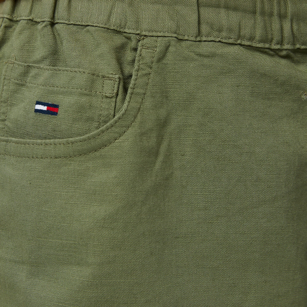 Tommy Hilfiger Kadın Yeşil Keten Şort