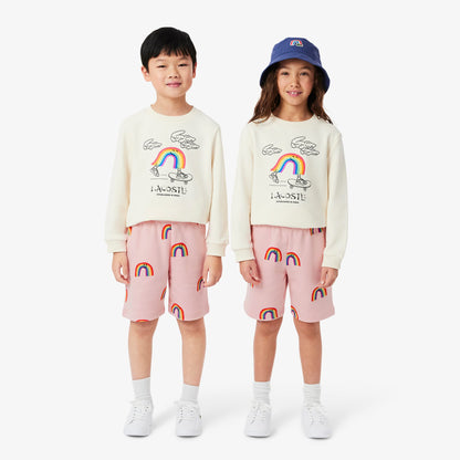 Lacoste Desenli Çocuk Pembe Şort