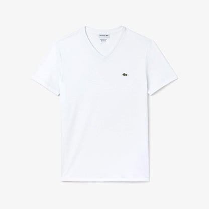 Lacoste Erkek Slim Fit V Yaka Beyaz T-shirt