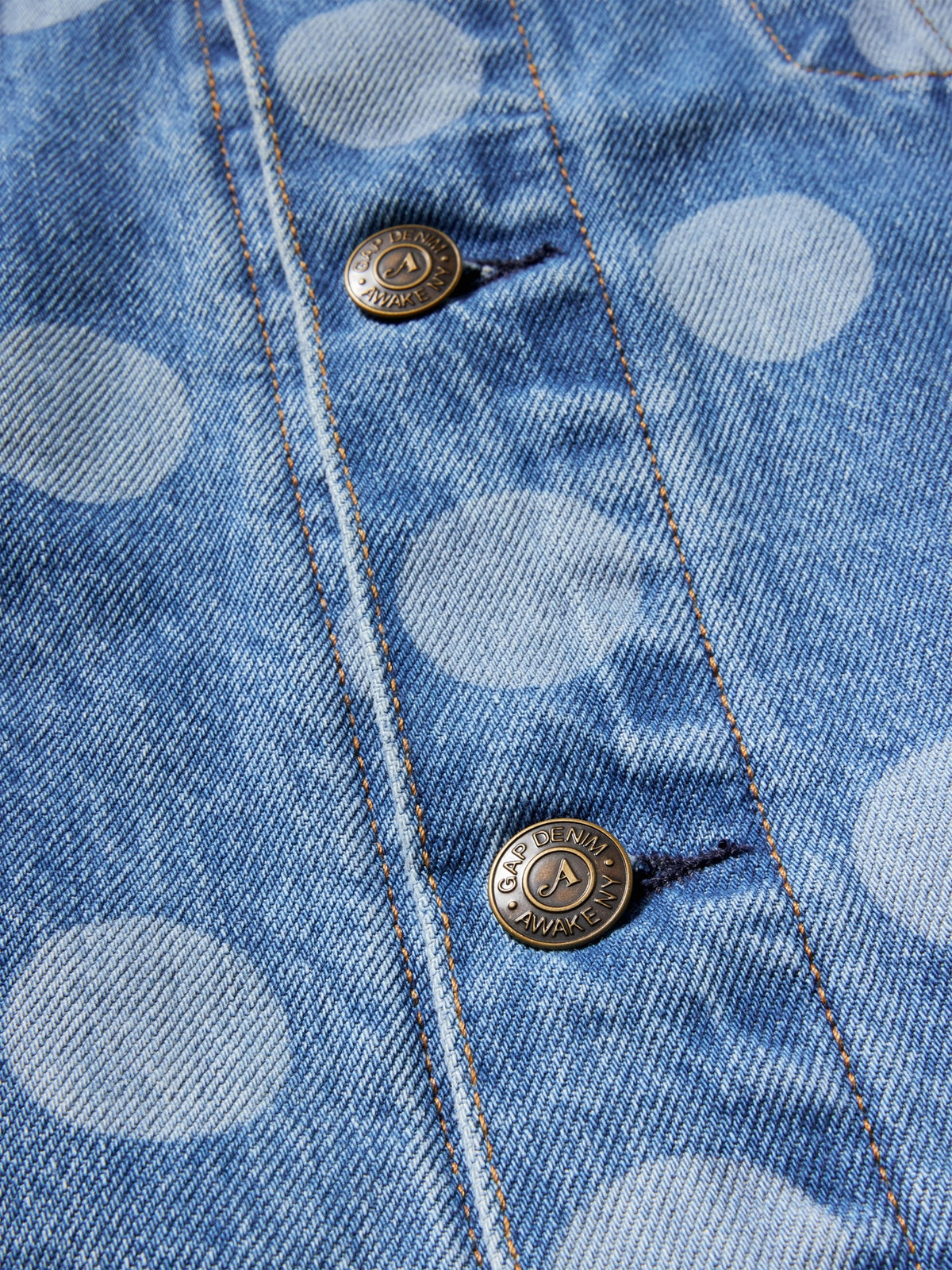 Açık Mavi Gap × Awake Ny Oversized Dotted Icon Denim Ceket
