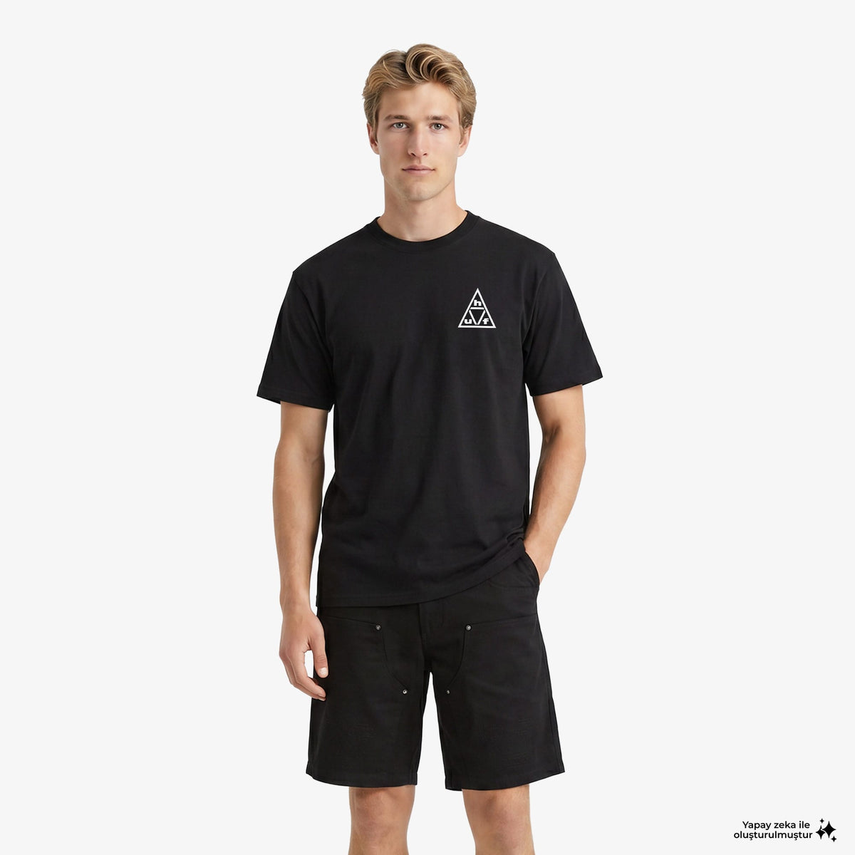 Huf Triple Triangle Ss Erkek Beyaz T-shirt
