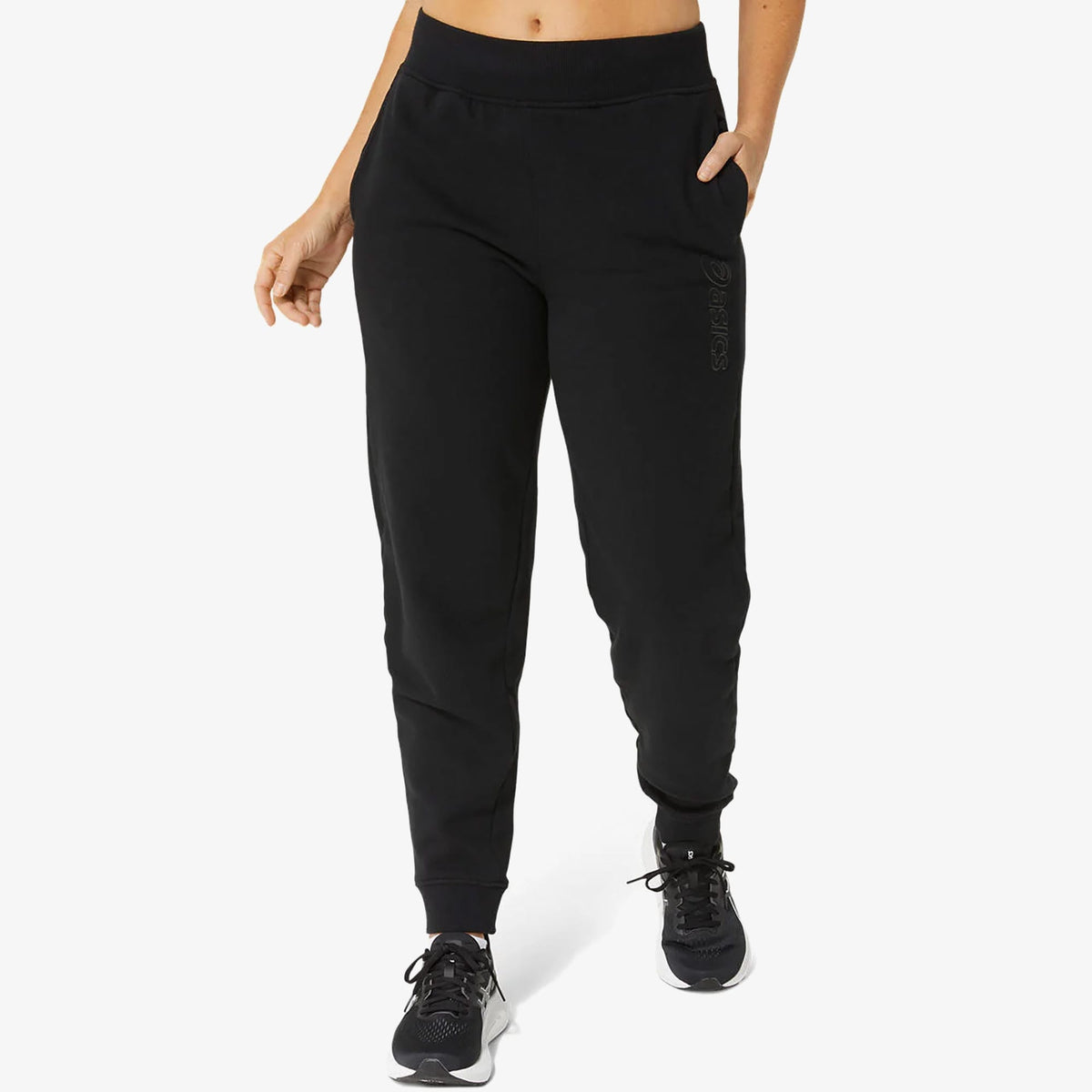 Asics Logo Sweatpant Kadın Siyah Eşofman Altı