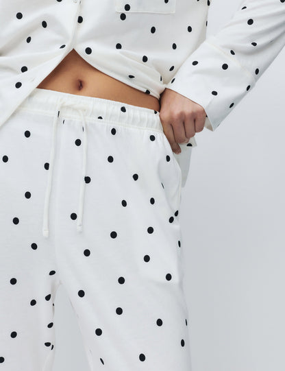 Pamuklu Kalp Detaylı Pijama Takımı