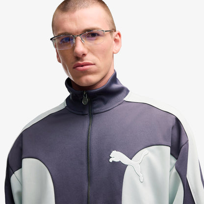 Puma T7 Tartan Track Erkek Mavi Ceket