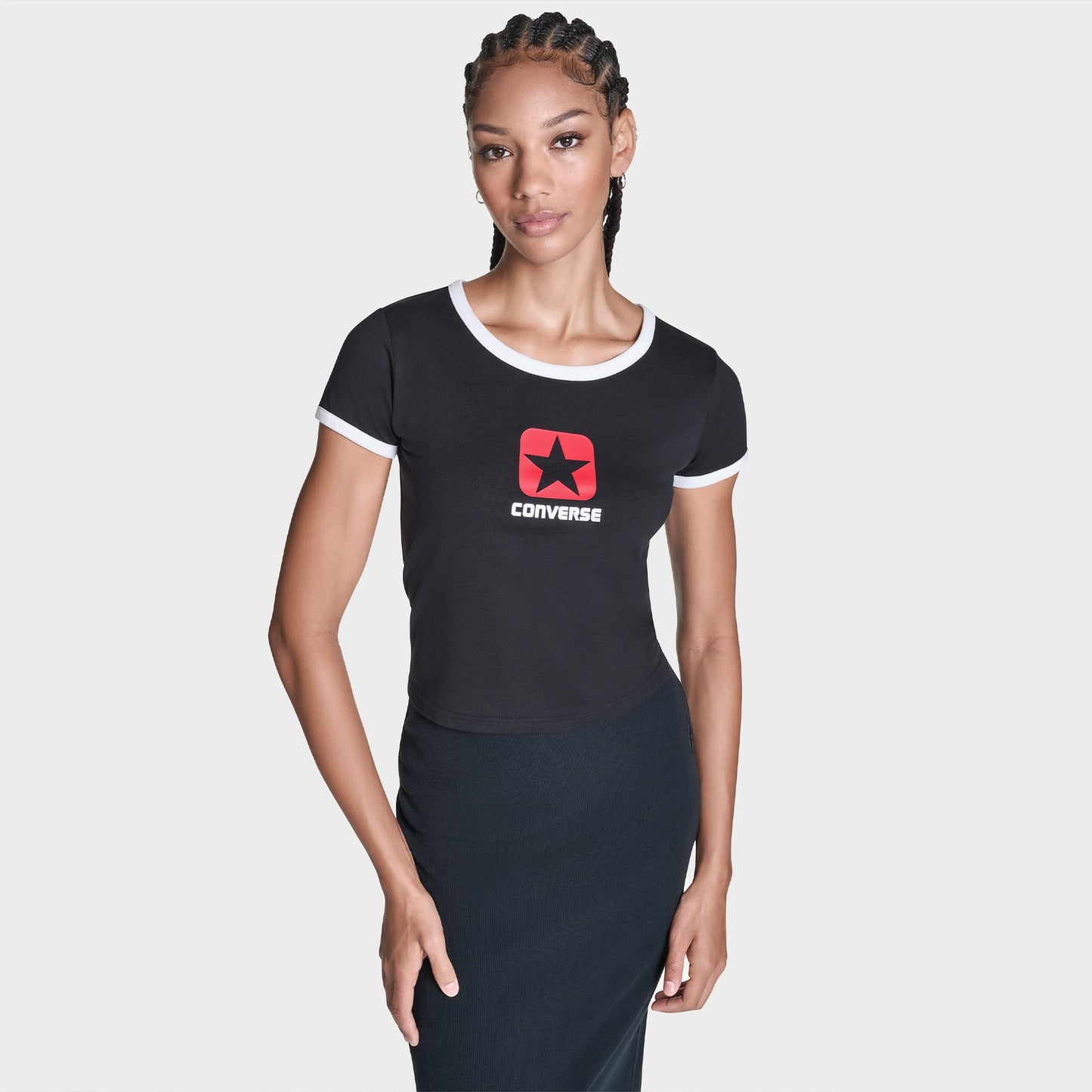 Converse Regular Fit Kadın Siyah T-shirt
