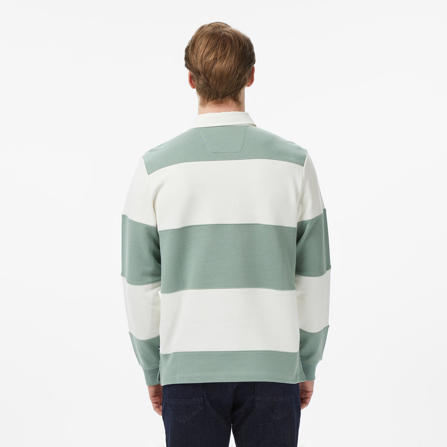 Nautica Erkek Yeşil Regular Fit Uzun Kollu Çizgili Polo Yaka T-shirt