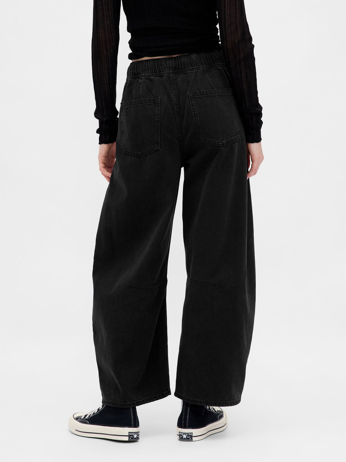 Siyah Mid Rise Ultrasoft Easy Horseshoe Jean Pantolon