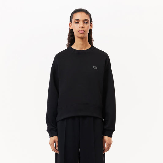 Lacoste Kadın Oversize Fit Fermuarlı Beyaz Sweatshirt