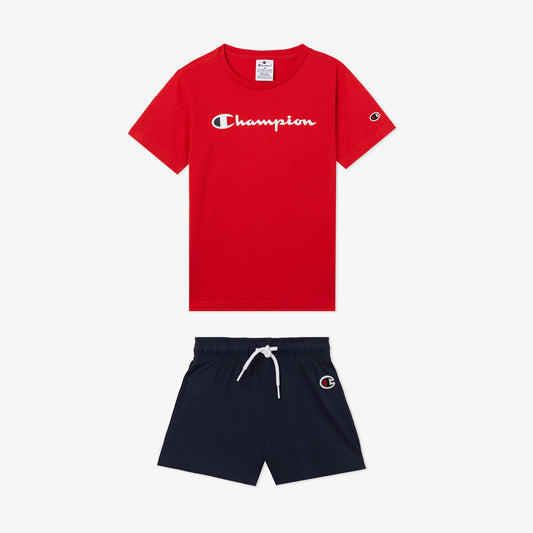 Champion Çocuk Kırmızı/lacivert Şort Takımı
