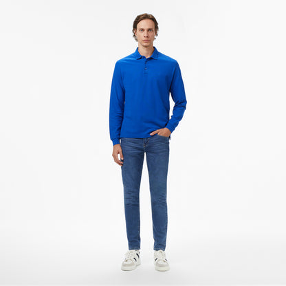 Nautica Classic Fit Uzun Kollu Polo Yaka Erkek Mavi T-shirt