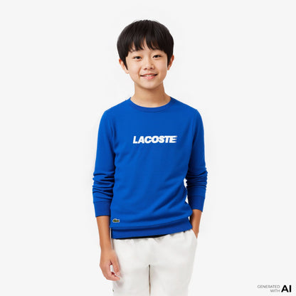 Lacoste Çocuk Baskılı Mavi Sweatshirt