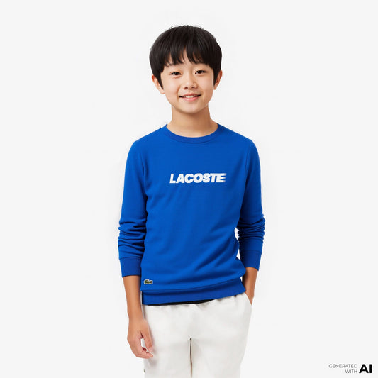 Lacoste Çocuk Baskılı Mavi Sweatshirt