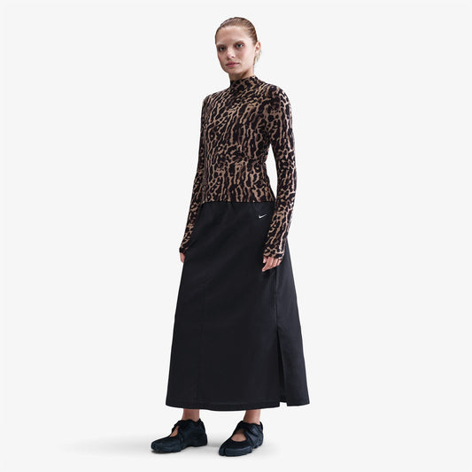 Nike Sportswear Chill Knit Leopar Desenli Kadın Kahverengi Uzun Kollu T-shirt
