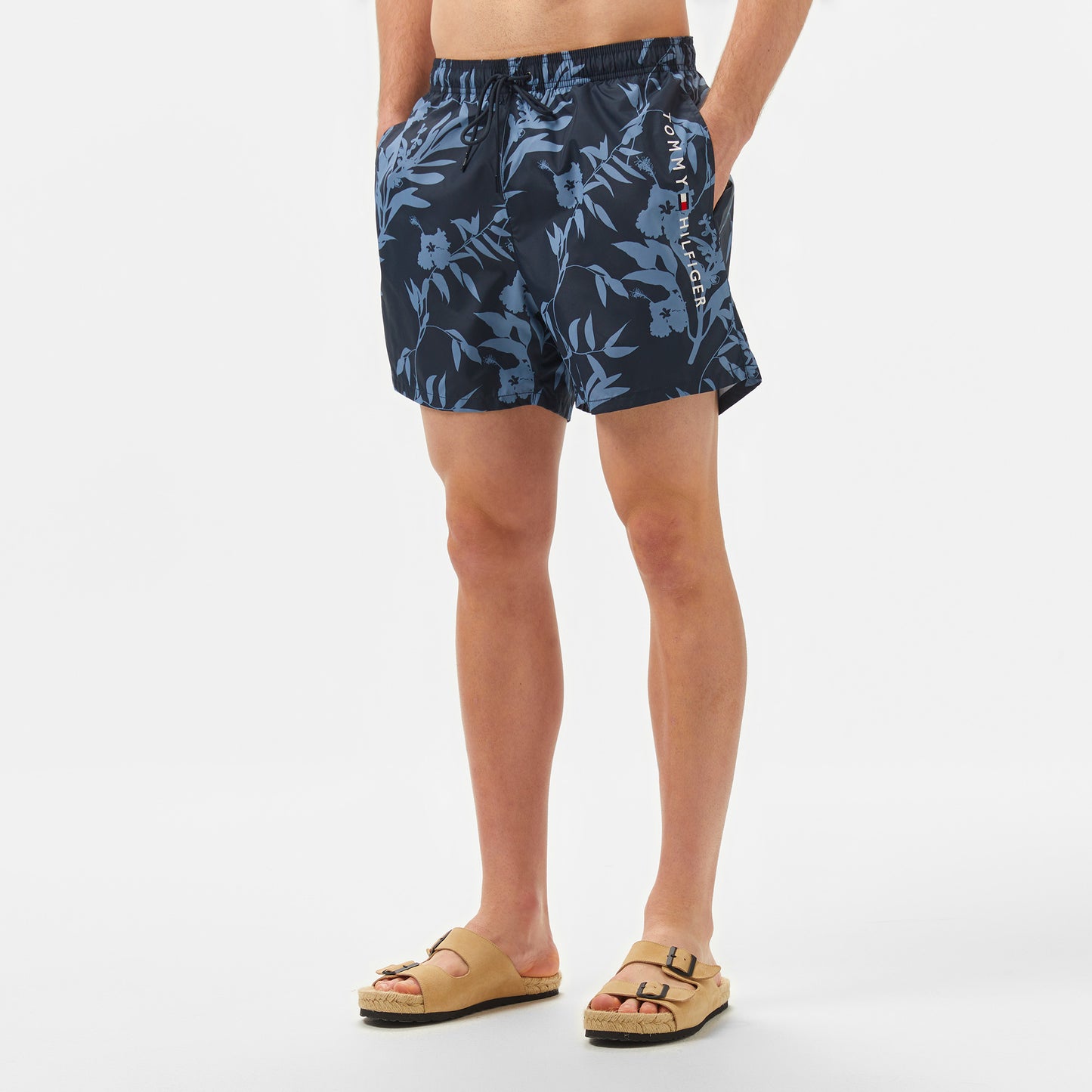Tommy Hilfiger Medium Drawstring Print Erkek Mavi Mayo