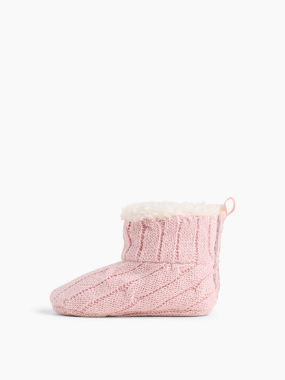 Pembe Sherpa Astarlı Triko Patik
