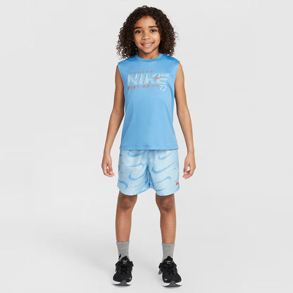 Nike Dri-fit Rhythm Printed Çocuk Mavi Şort Takımı