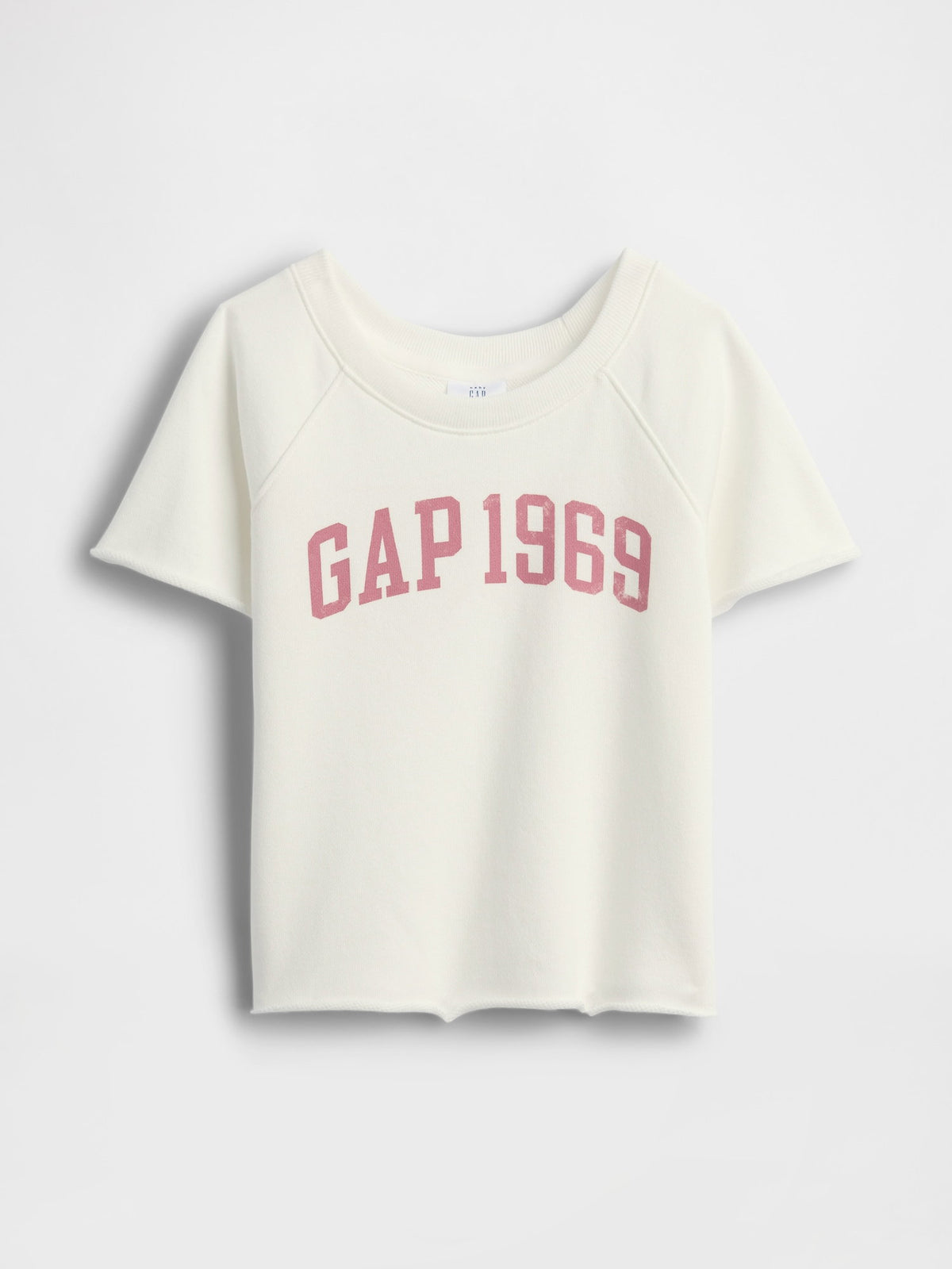 Beyaz Fransız Havlu Kumaş Kısa Kol Sweatshirt
