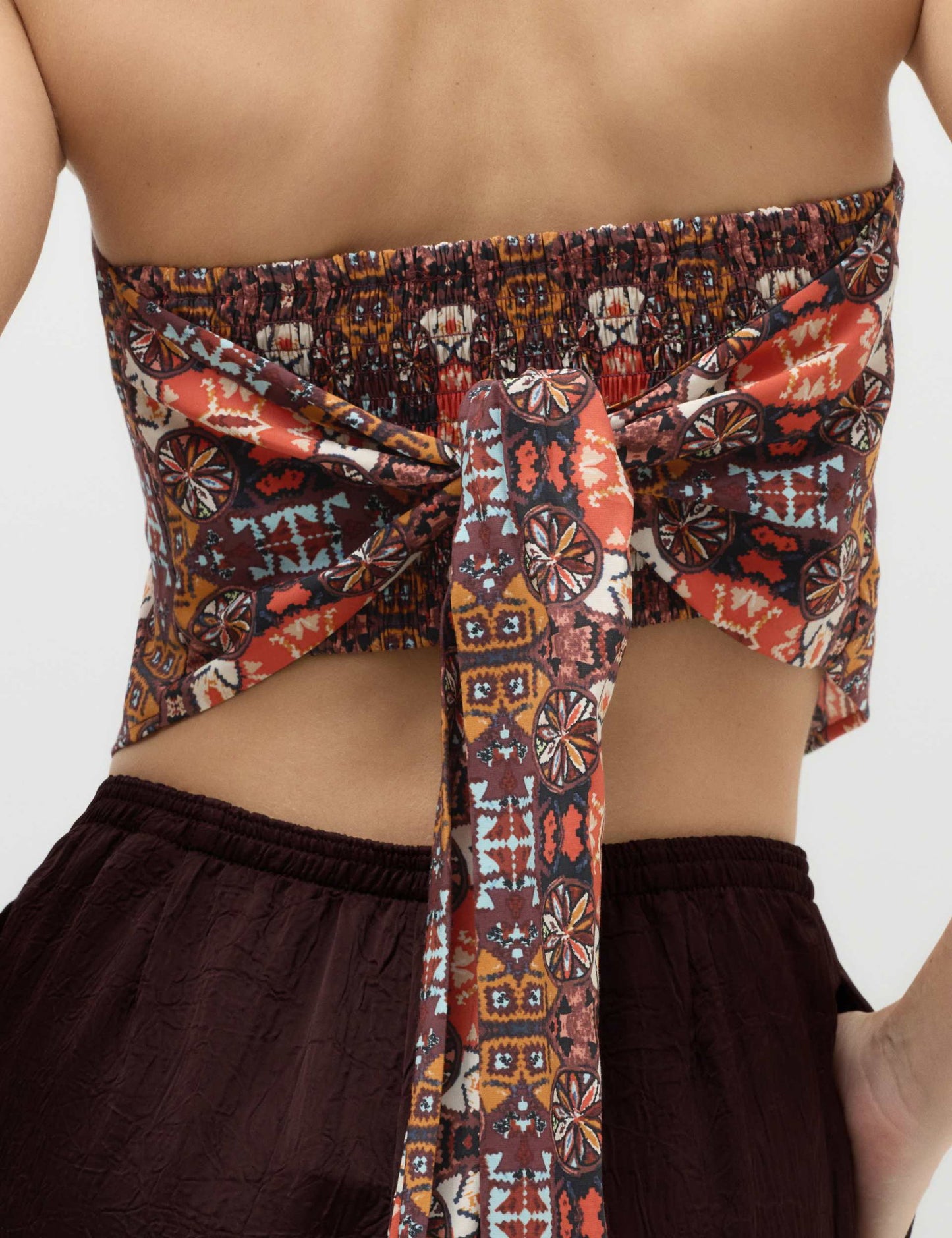 Desenli Bandeau Üst