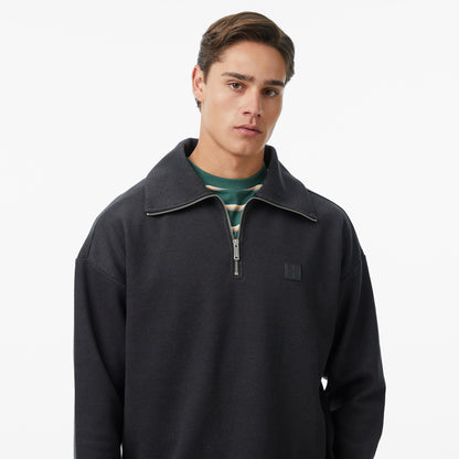 Calvin Klein Brushed Zip Pullover Erkek Siyah Sweatshirt