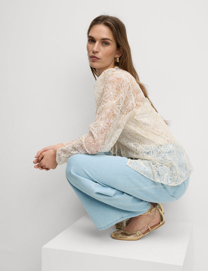 Yüksek Bel Tailored Wide Leg Jean