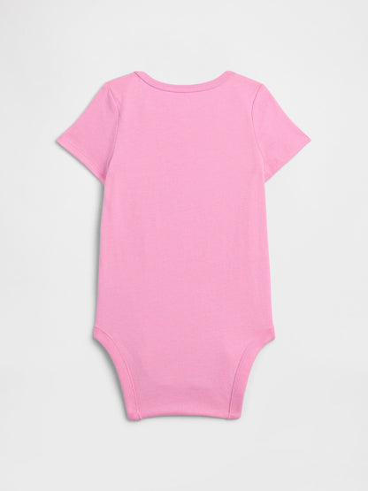 Pembe Grafik Baskılı Bodysuit