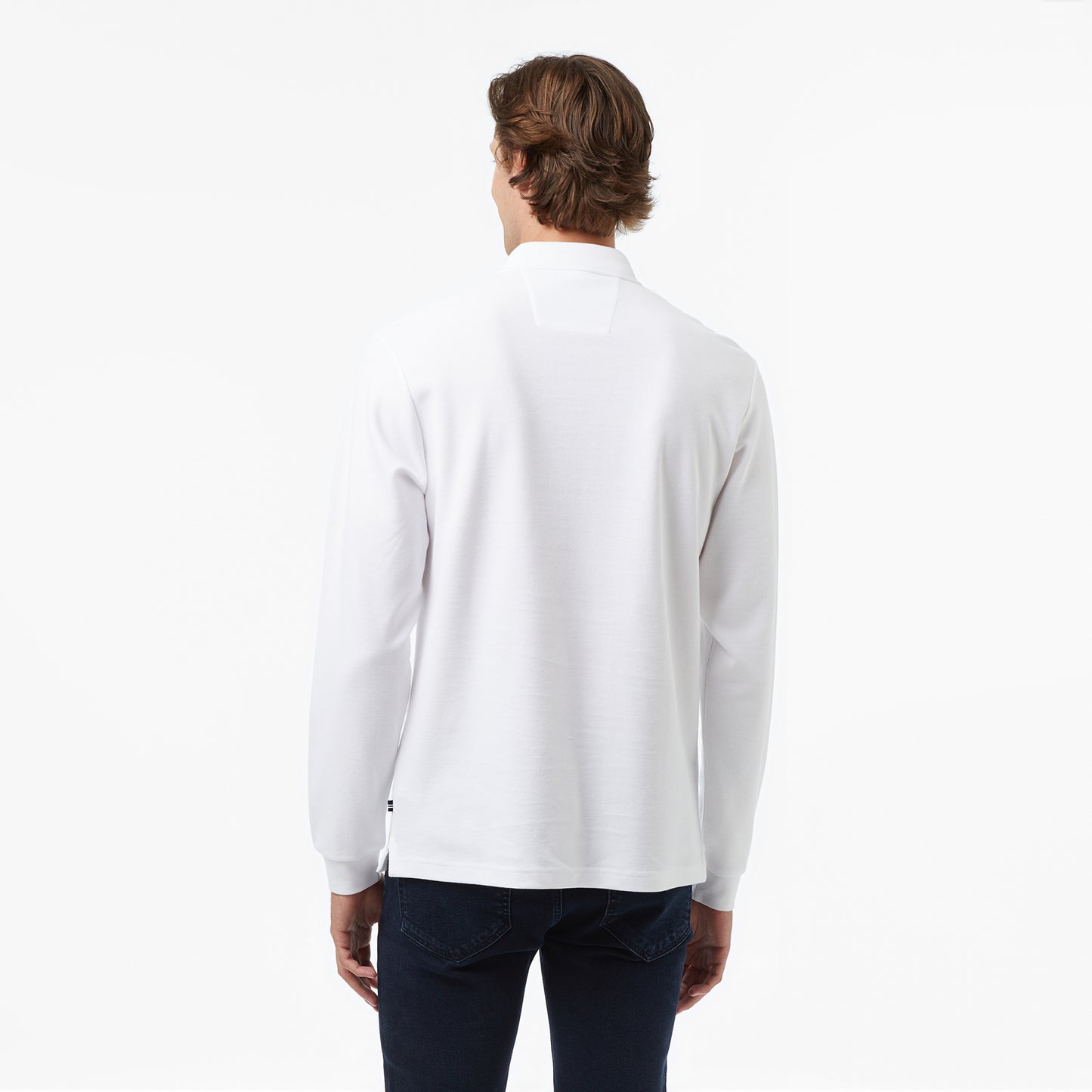 Nautica Erkek Beyaz Classic Fit Uzun Kollu Polo Yaka T-shirt