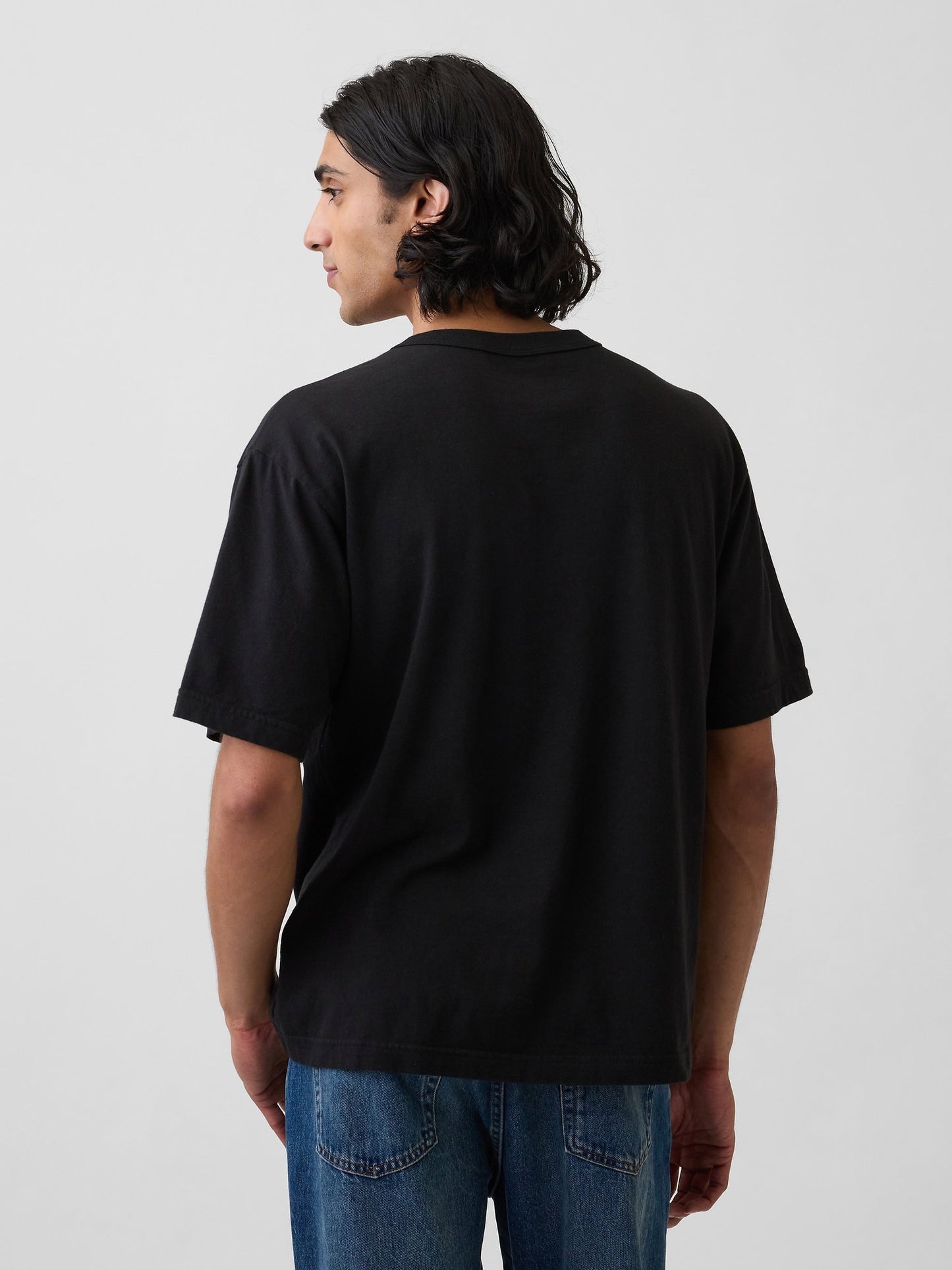 Siyah Nirvana Heavyweight Crop Grafik Baskılı T-shirt