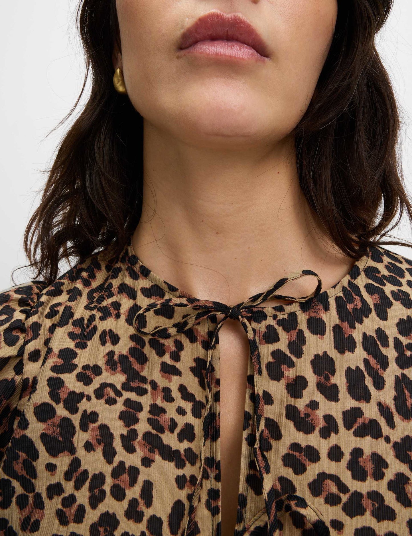 Leopar Desenli Mini Elbise