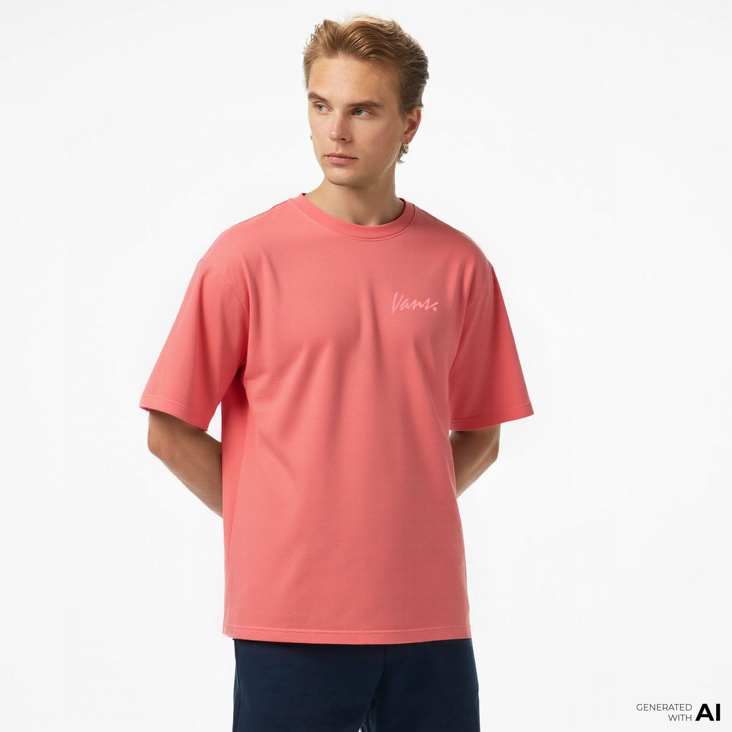 Vans 66 Baked In Loose Ss Erkek Pembe T-shirt
