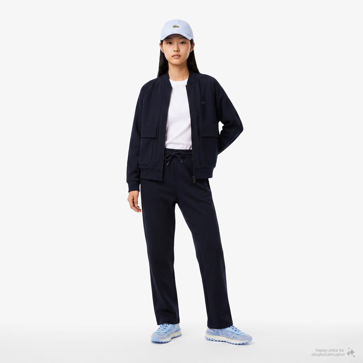 Lacoste Regular Fit Kadın Lacivert Sweatshirt