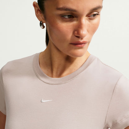 Nike Sportswear Chill Knit Mid Cropped Kadın Krem T-shirt