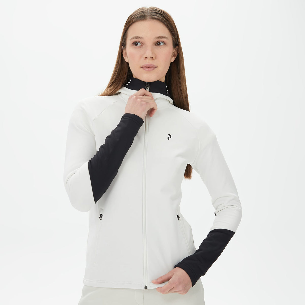 Peak Performance Rider Zip Hood Kadın Beyaz Outdoor Ceket