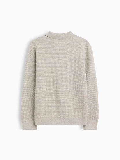 Gri Relaxed Textured Polo T-shirt