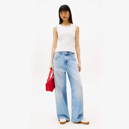 Tommy Hilfiger Denim Essentials Kadın Beyaz T-shirt