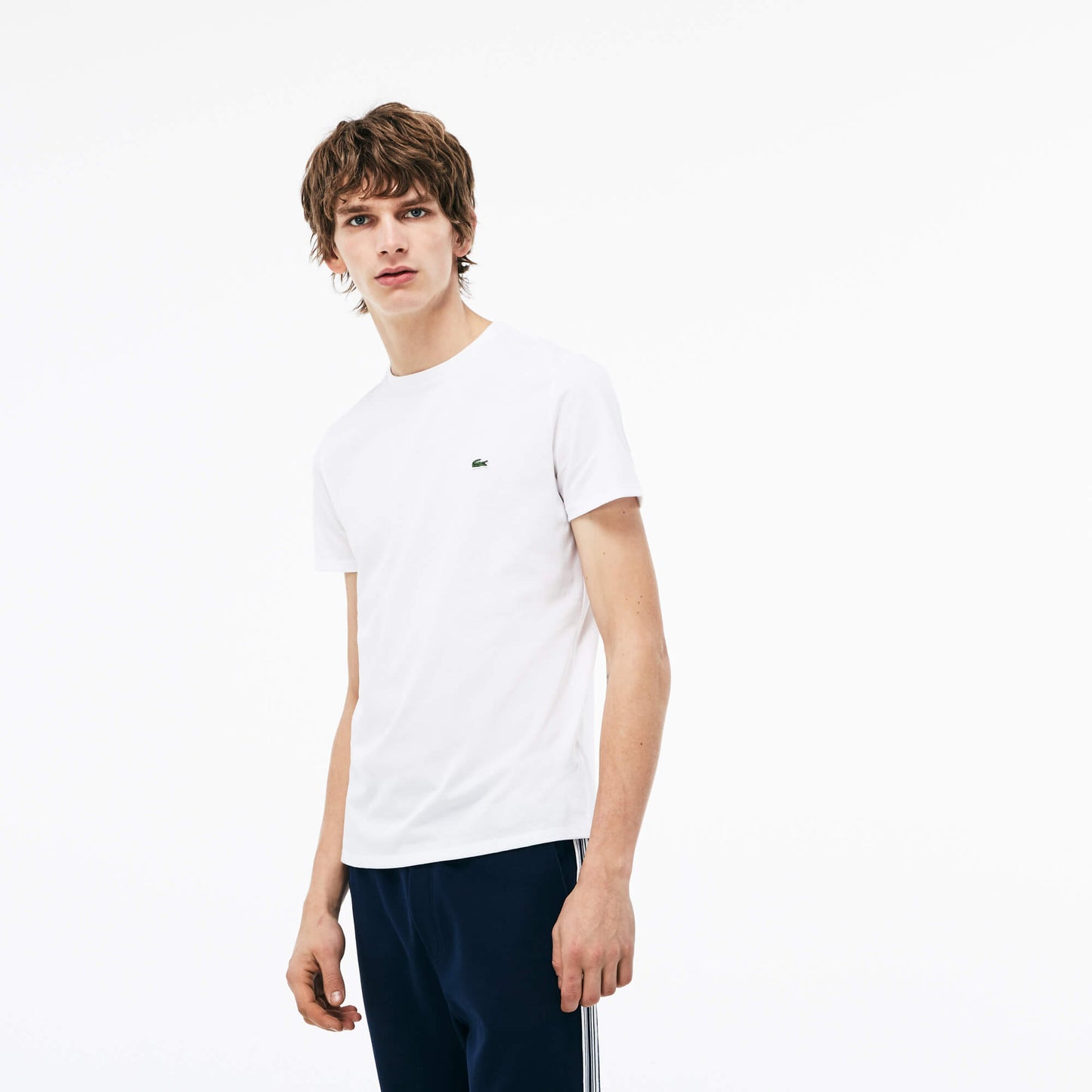 Lacoste Erkek Regular Fit Bisiklet Yaka Beyaz T-shirt