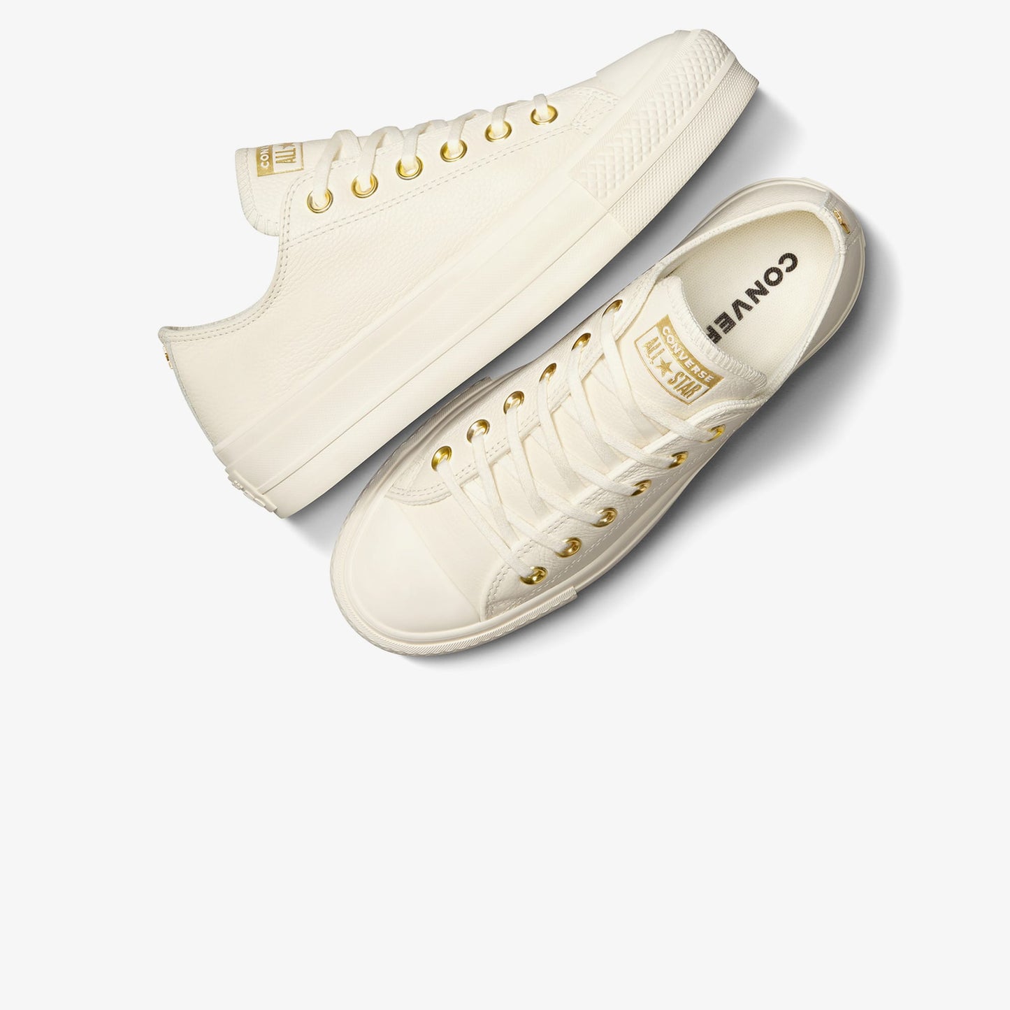 Converse Chuck Taylor All Star Lift Kadın Krem Deri Platform Sneaker
