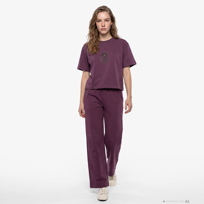 Unıted4 Regular Fit Kadın Bordo T-shirt