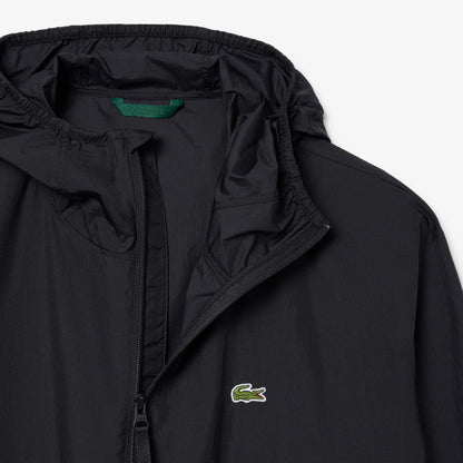 Lacoste Erkek Kapüşonlu Siyah Yağmurluk